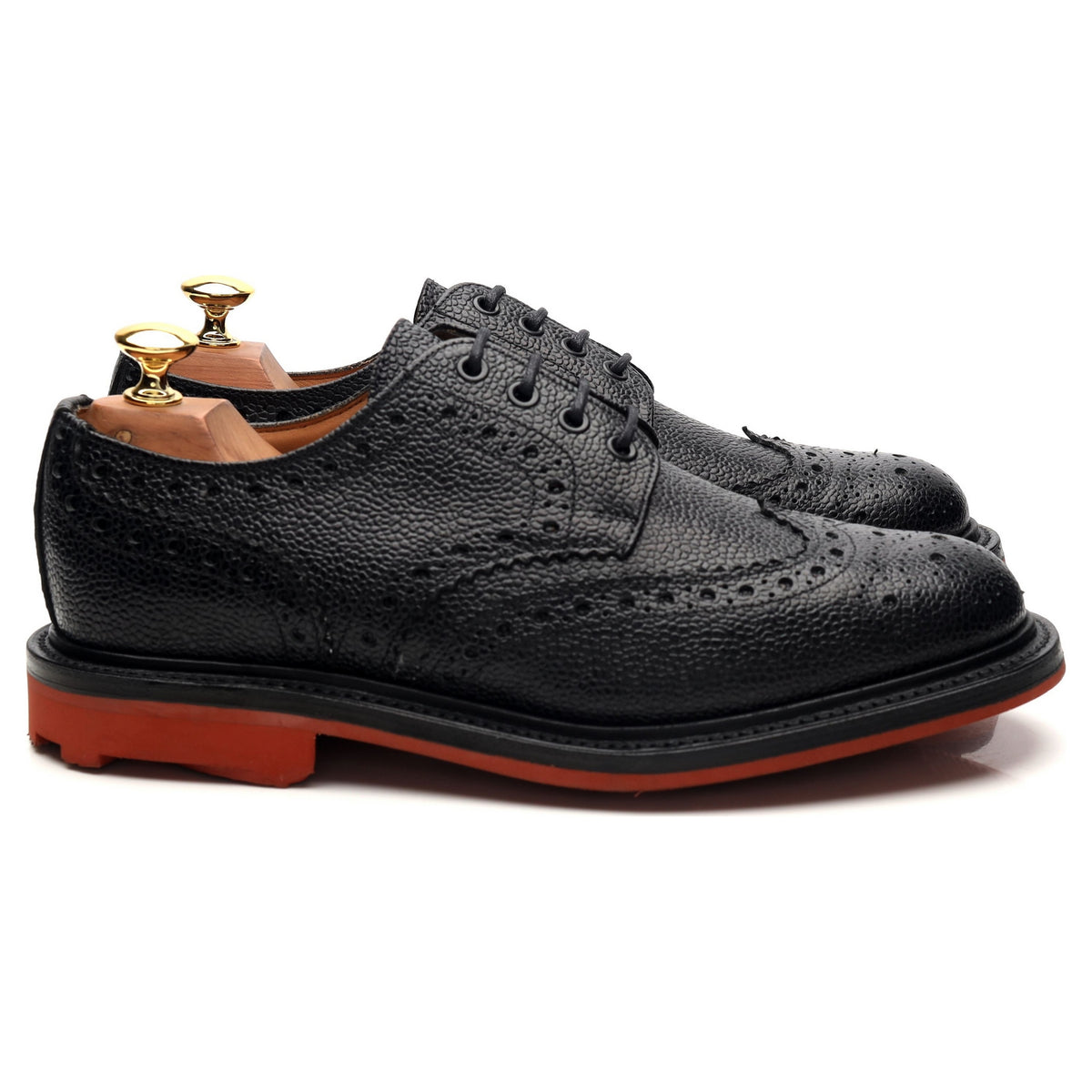 &#39;Jude&#39; Black Leather Derby Brogues UK 6.5