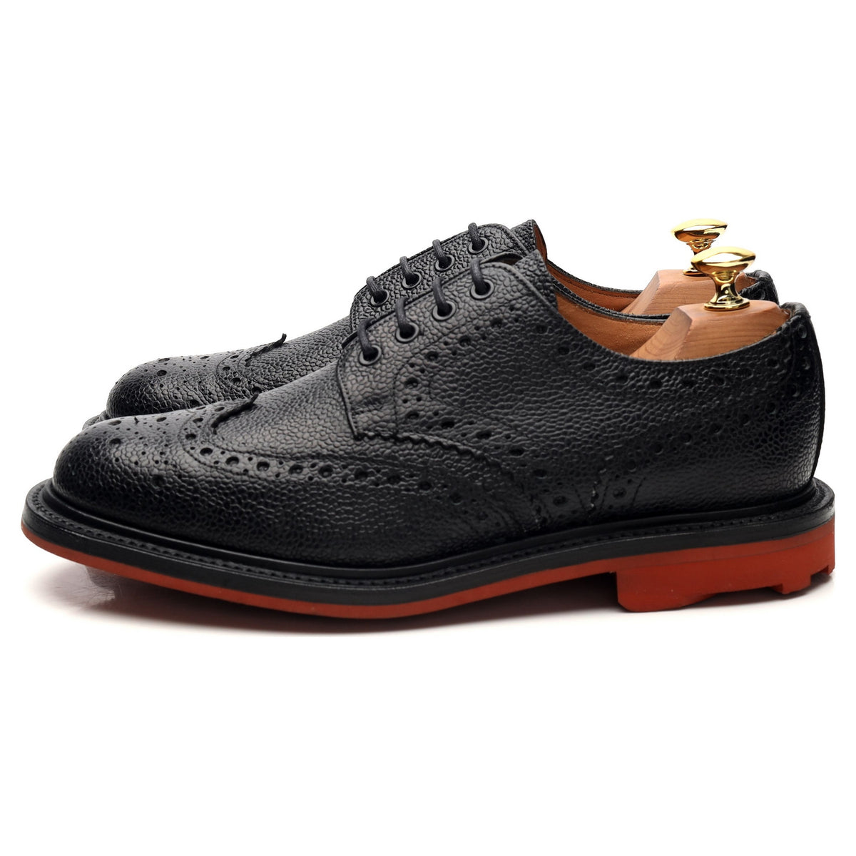 &#39;Jude&#39; Black Leather Derby Brogues UK 6.5