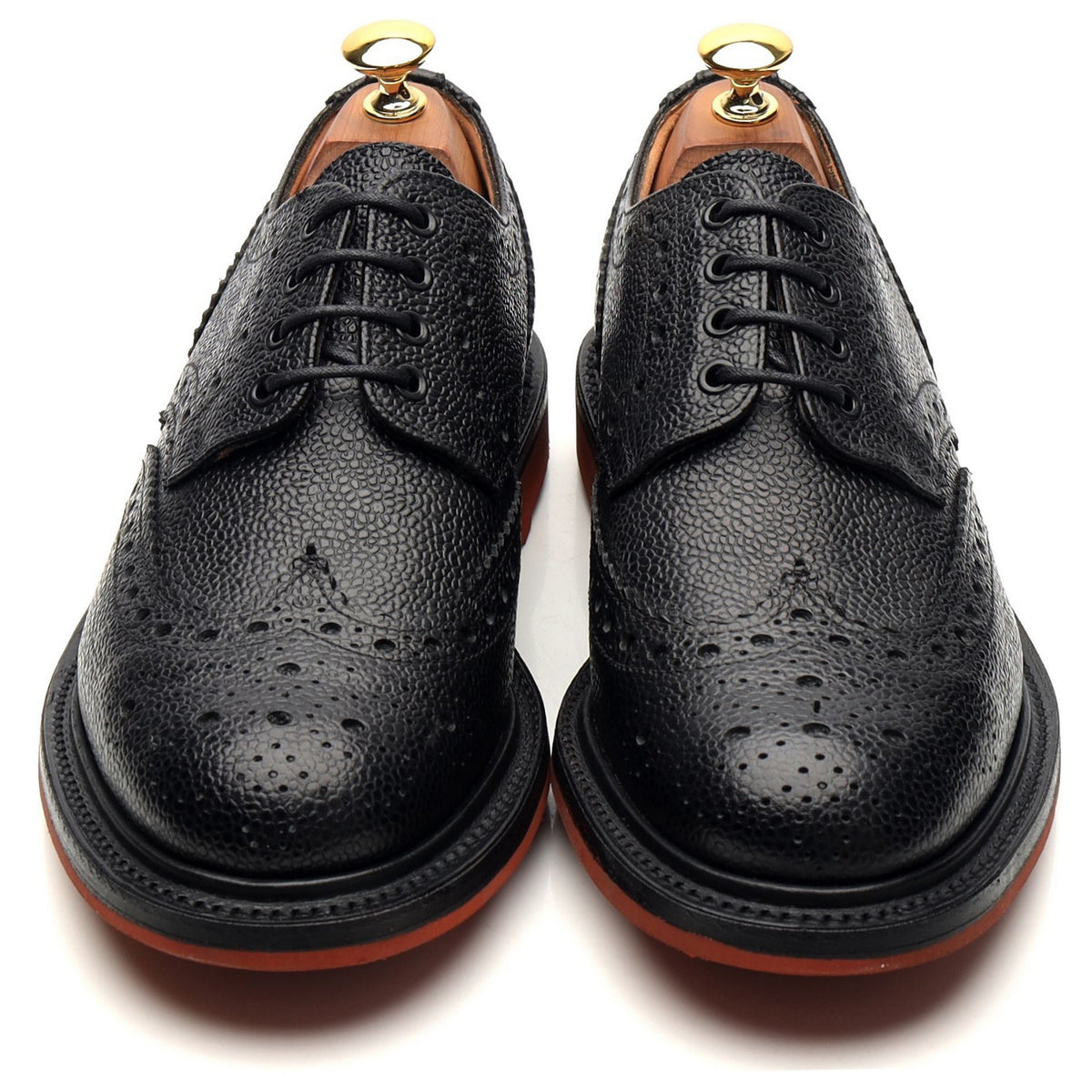 &#39;Jude&#39; Black Leather Derby Brogues UK 6.5