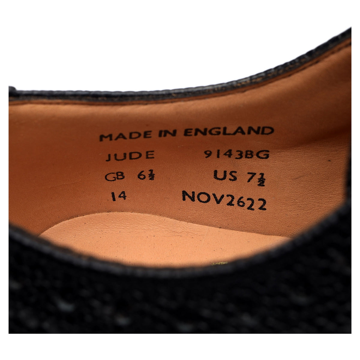 &#39;Jude&#39; Black Leather Derby Brogues UK 6.5