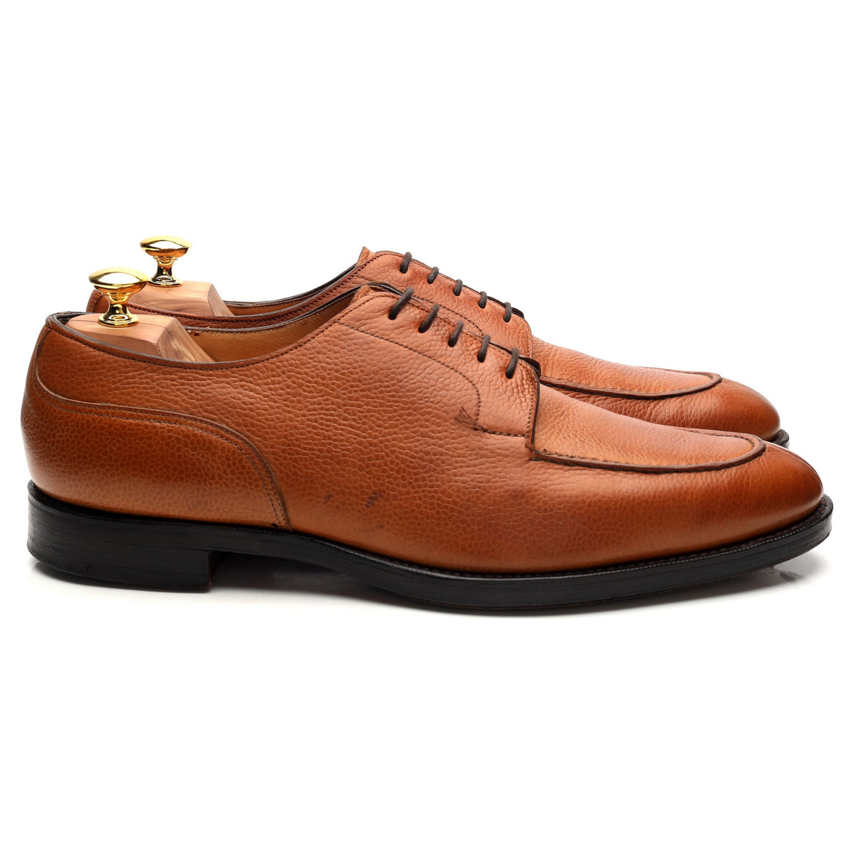 &#39;Dover&#39; Tan Brown Leather Split Toe Derby UK 11.5 D