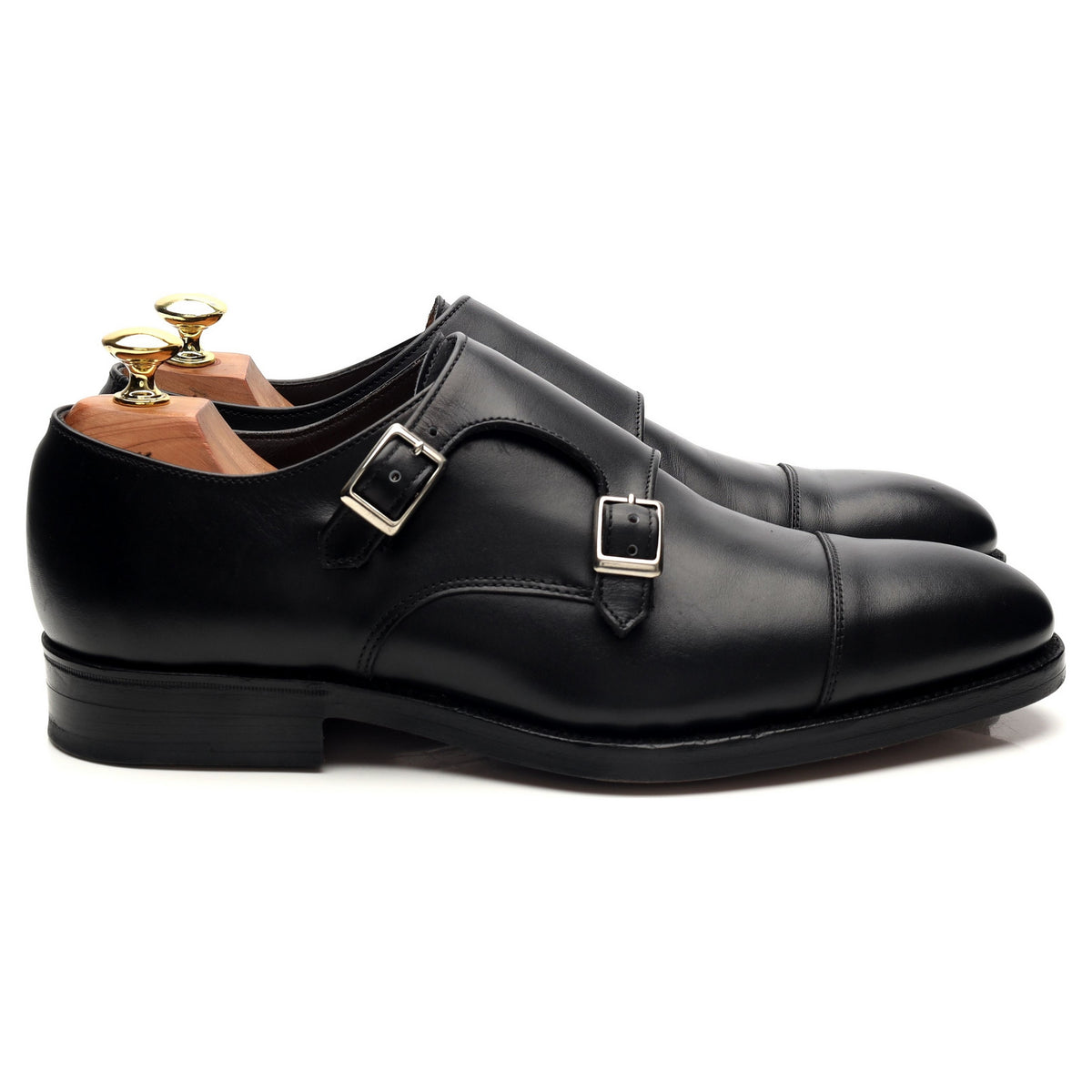 Sid Mashburn Black Leather Double Monk Strap UK 8.5 US 9.5