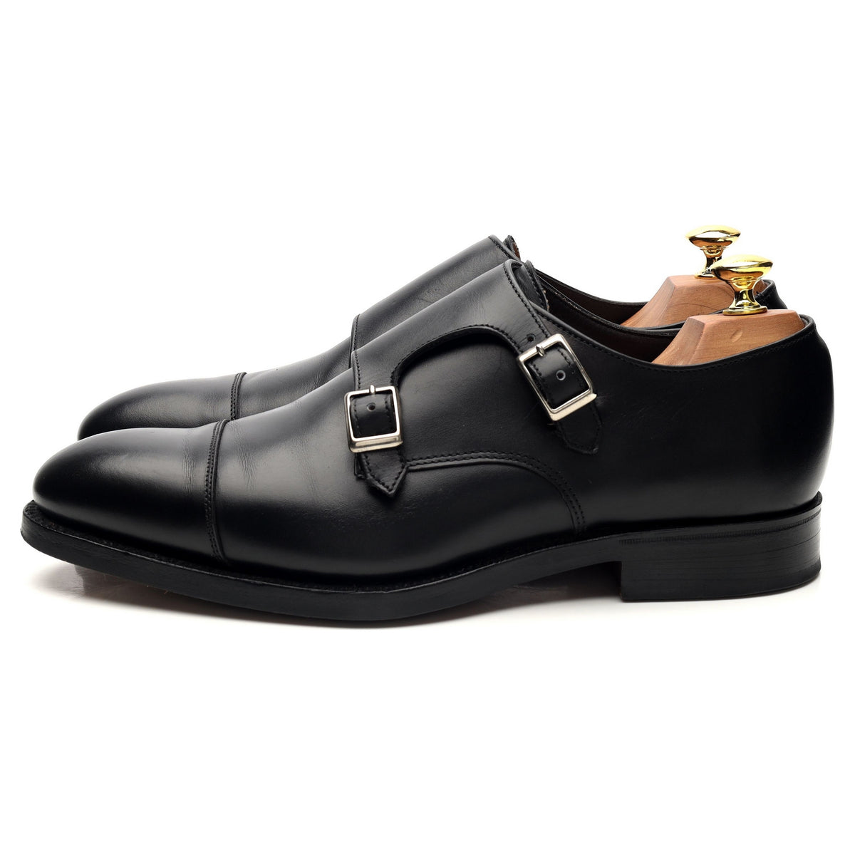 Sid Mashburn Black Leather Double Monk Strap UK 8.5 US 9.5