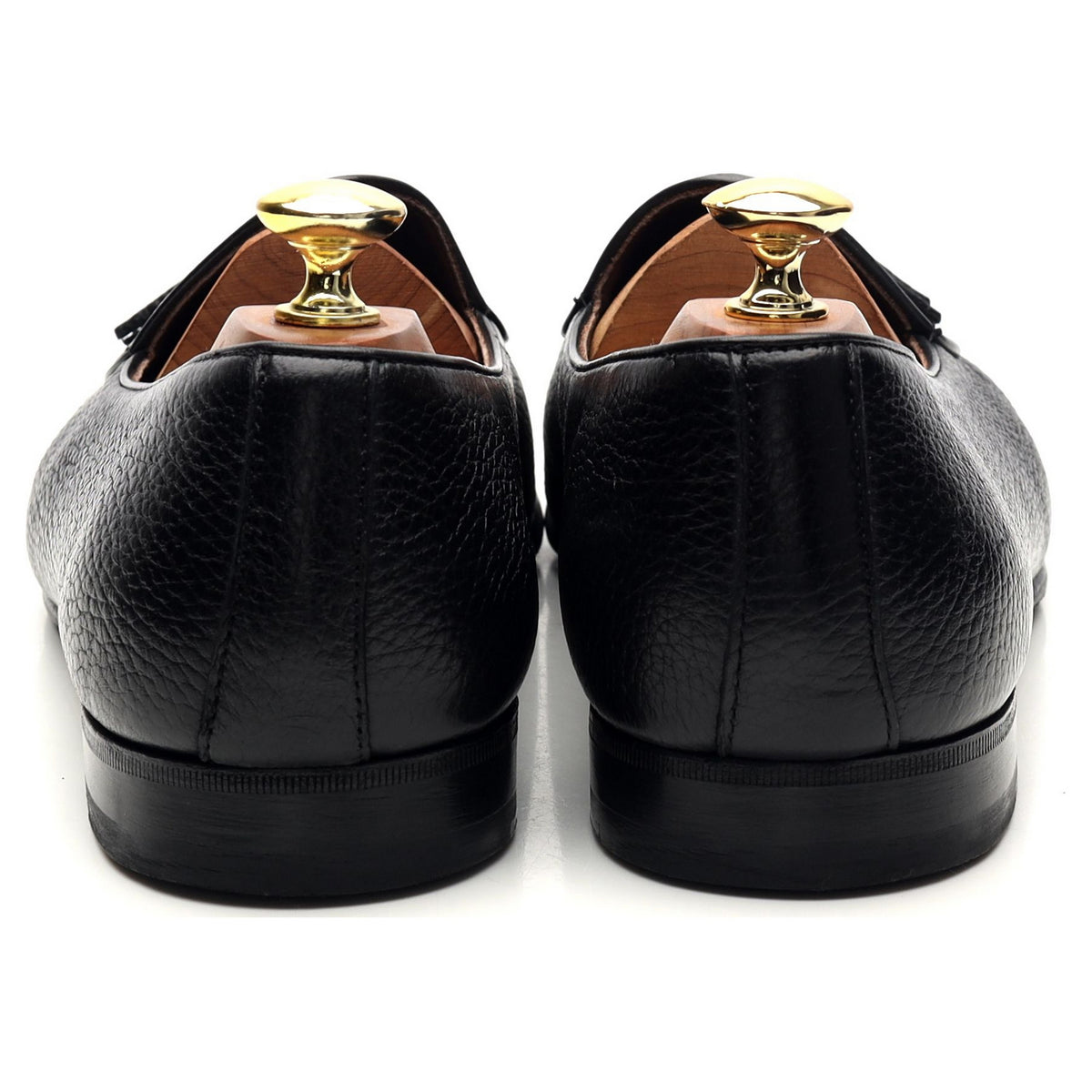 Black Leather Belgian Tassel Loafers UK 9.5 EU 43.5