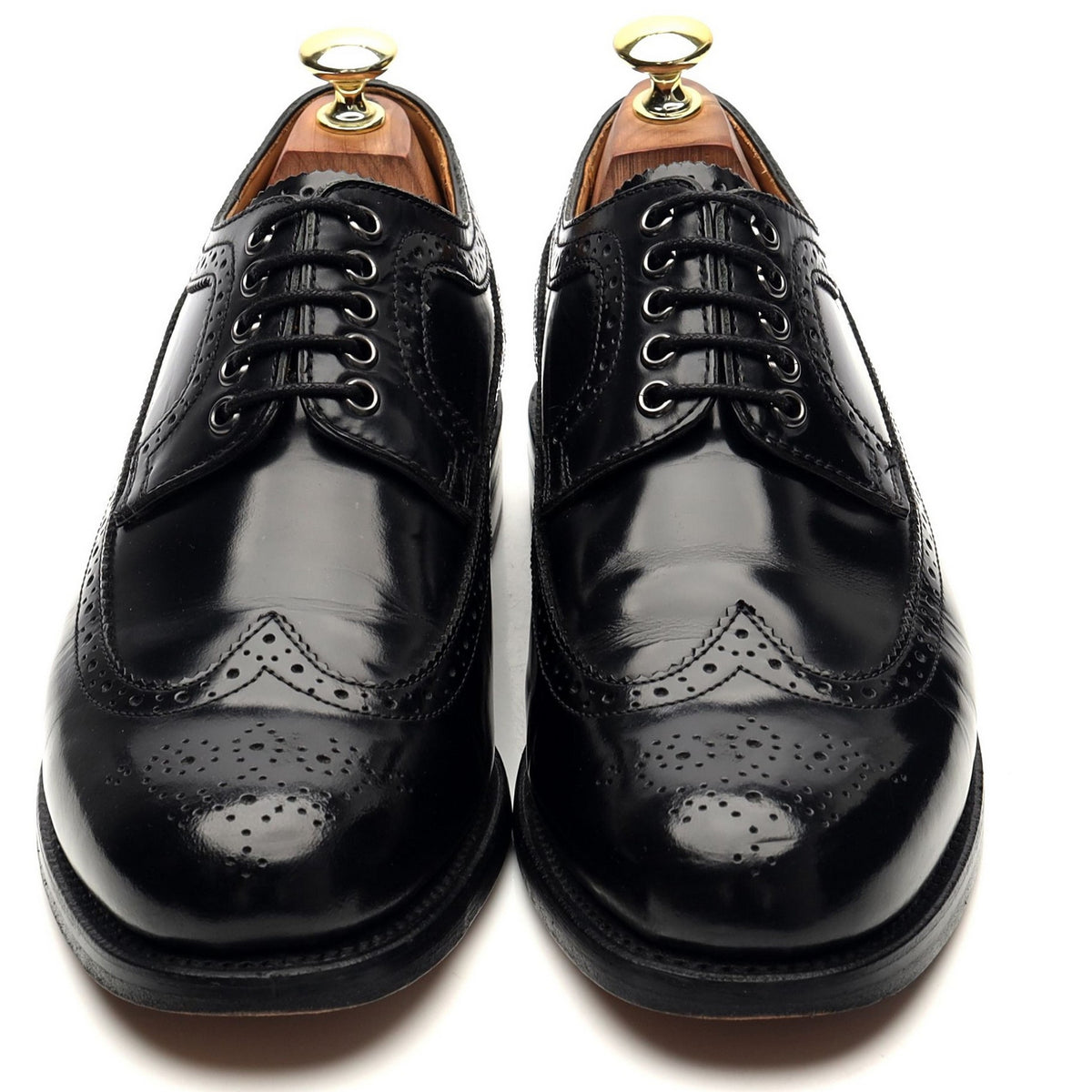 &#39;Sid&#39; Black Leather Derby Brogues UK 7 G