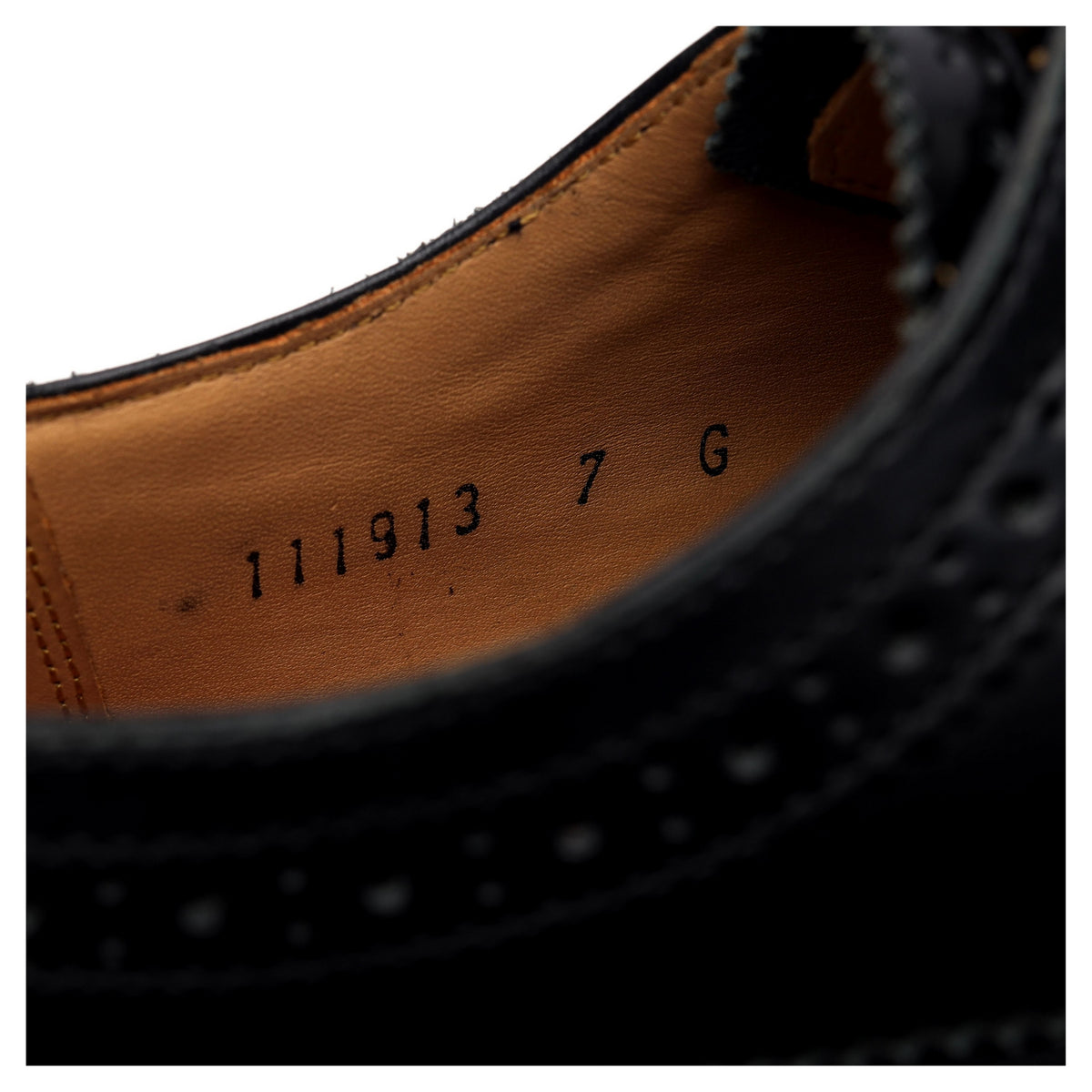 &#39;Sid&#39; Black Leather Derby Brogues UK 7 G