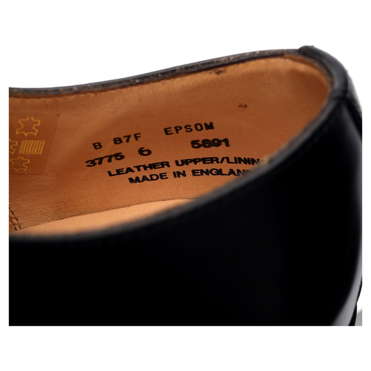 &#39;Epsom&#39; Black Leather Oxford UK 6 F