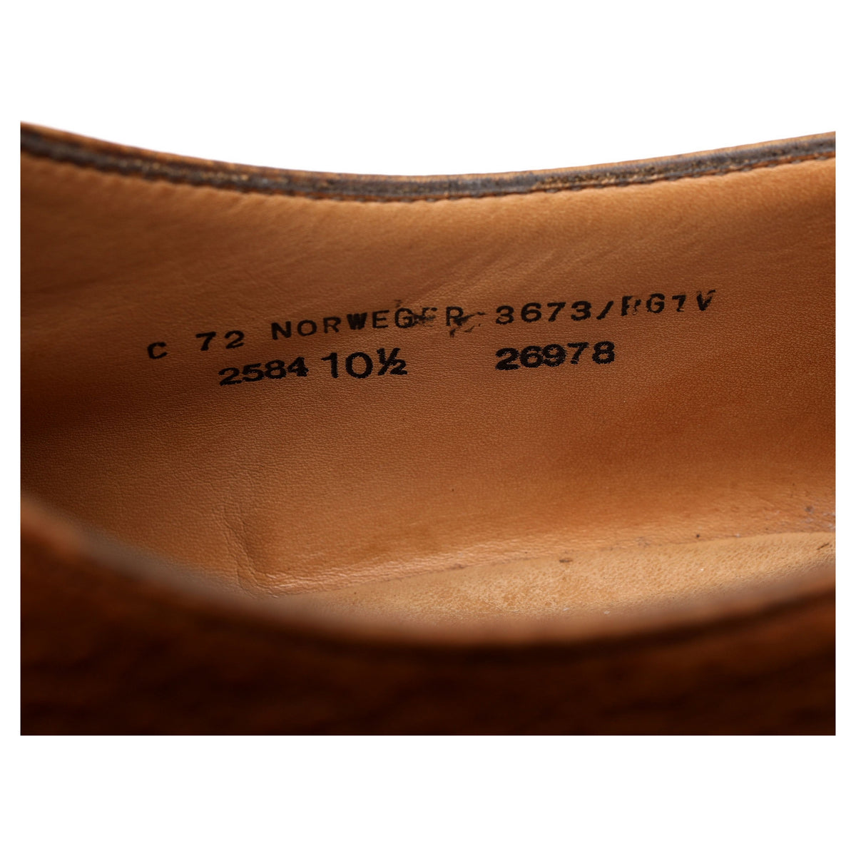 &#39;Norweger&#39; Tan Brown Leather Split Toe Derby UK 10.5