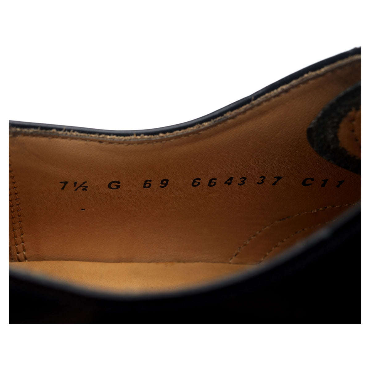 &#39;Alfred&#39; Black Leather Oxford Semi Brogues UK 7.5 G