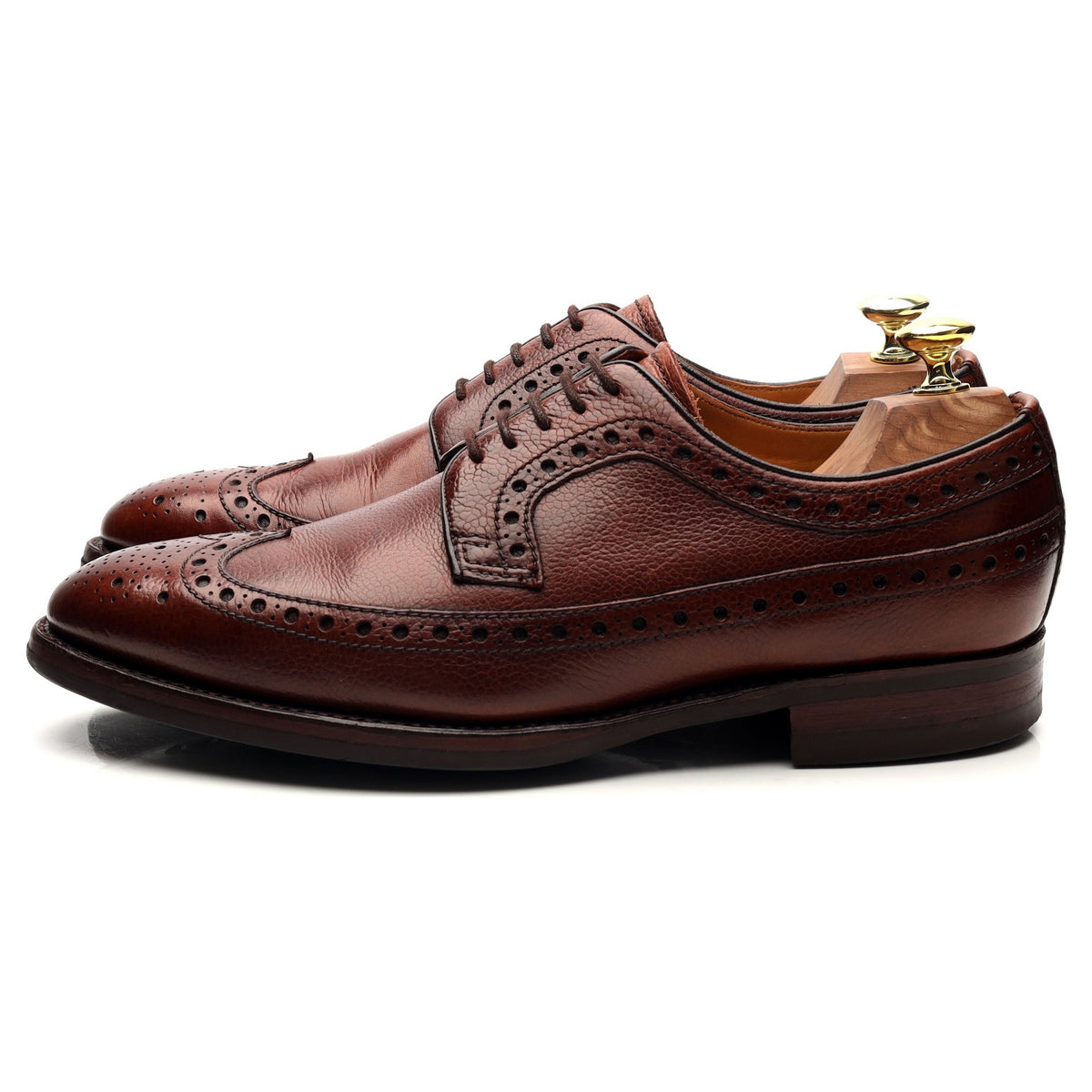 &#39;Calvay&#39; Brown Leather Derby Brogues UK 7.5 F