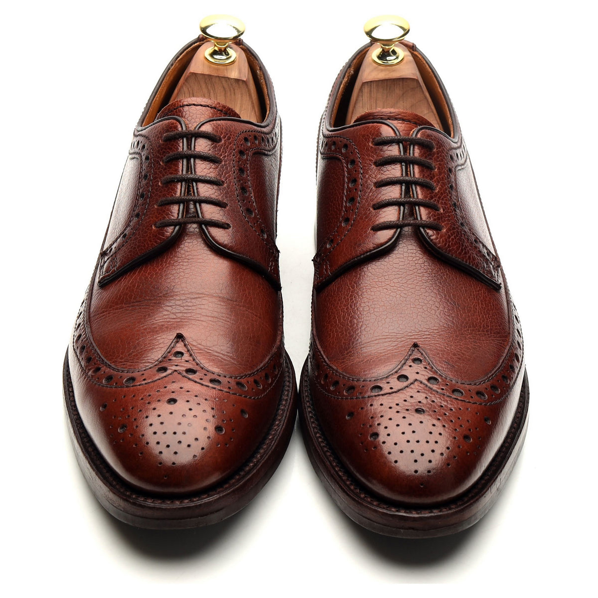 'Calvay' Brown Leather Derby Brogues UK 7.5 F - Abbot's Shoes
