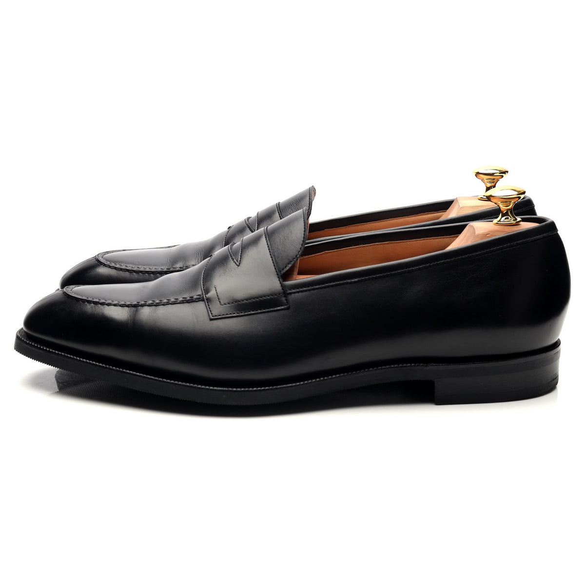 &#39;Sloane&#39; Black Leather Loafers UK 11 F