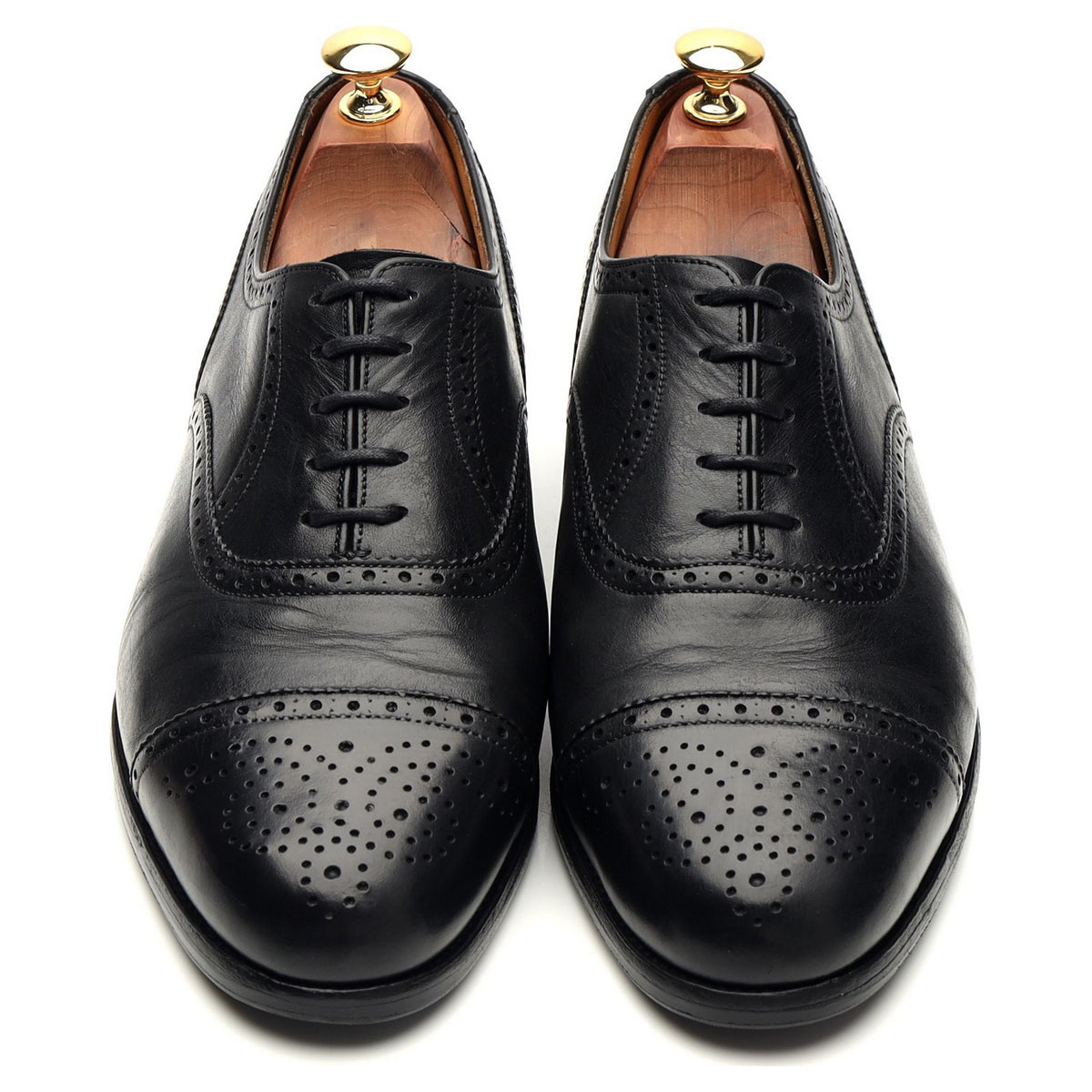 Gieves &amp; Hawkes Black Leather Oxford Brogues UK 8.5 F