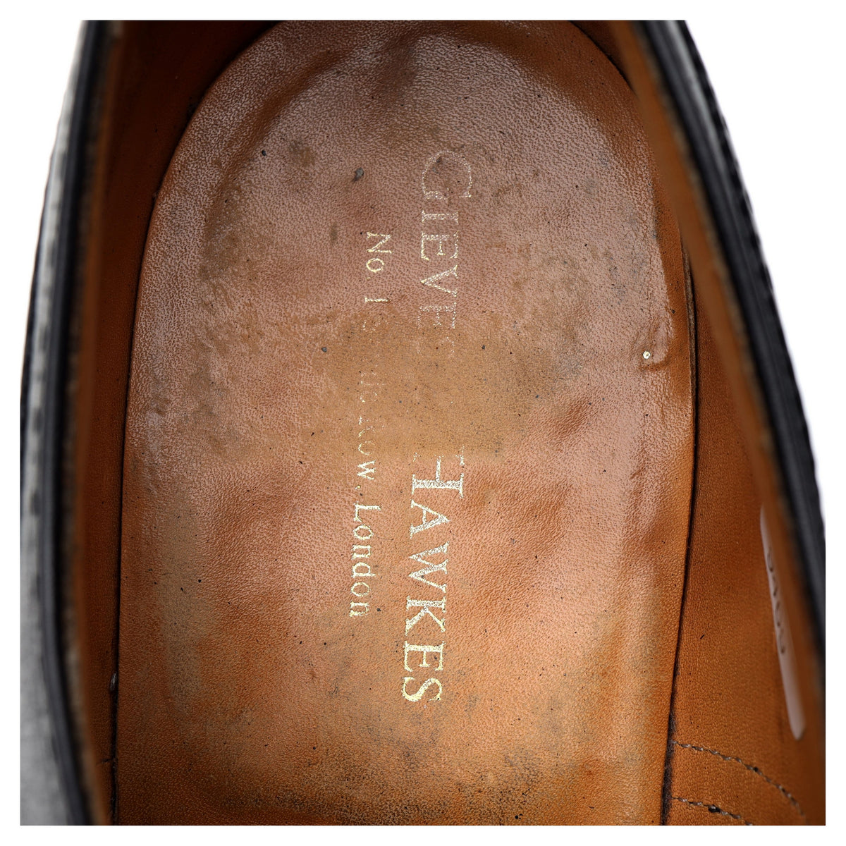 Gieves &amp; Hawkes Black Leather Oxford Brogues UK 8.5 F