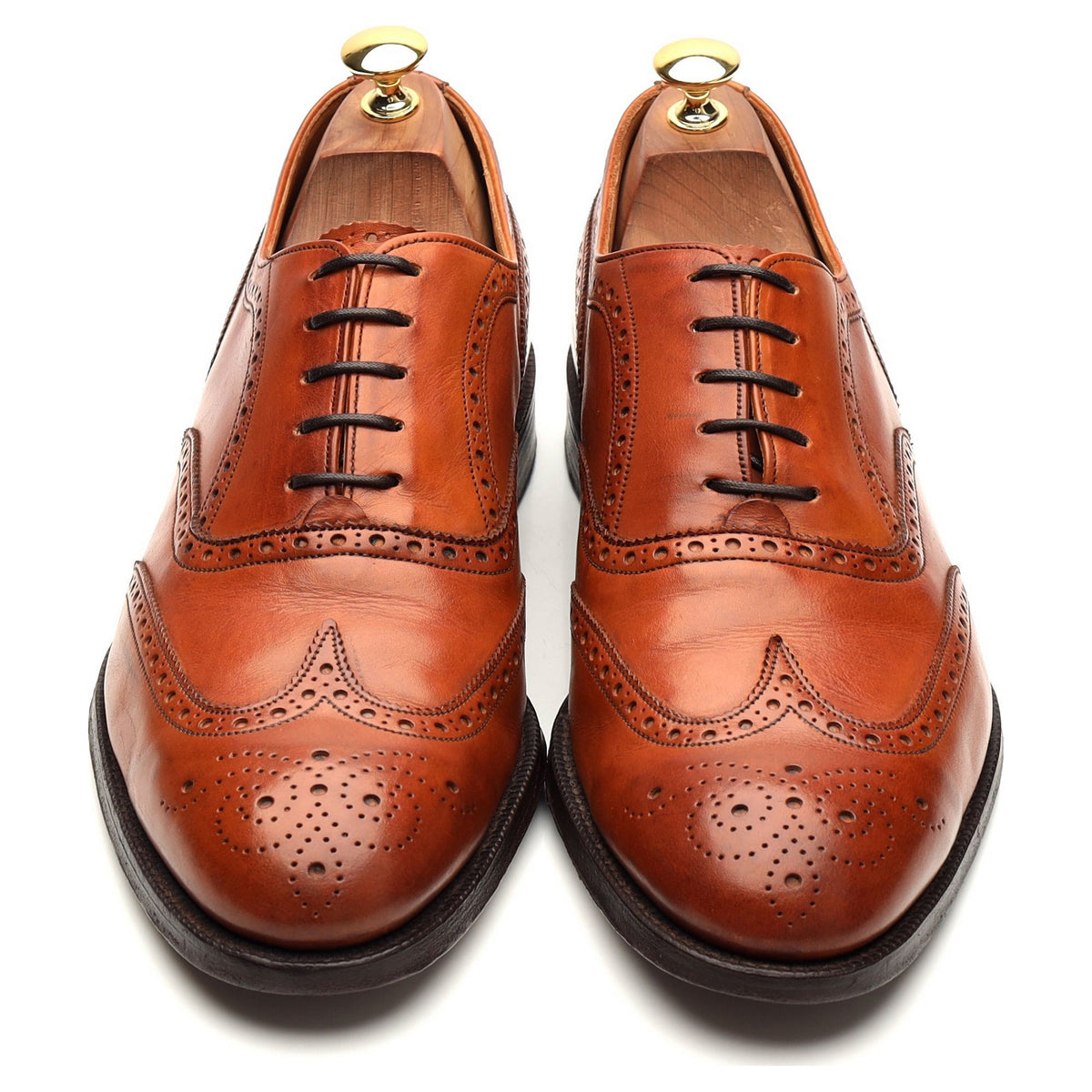 &#39;Turner&#39; Tan Brown Leather Oxford Brogues UK 9.5 F