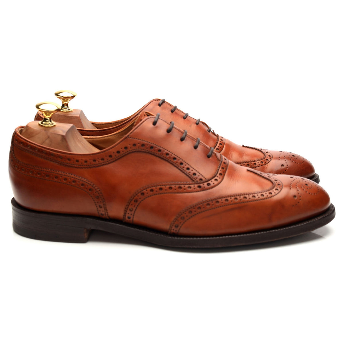&#39;Turner&#39; Tan Brown Leather Oxford Brogues UK 9.5 F
