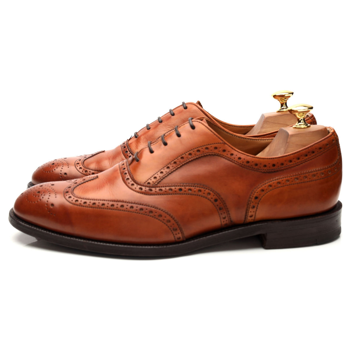 &#39;Turner&#39; Tan Brown Leather Oxford Brogues UK 9.5 F
