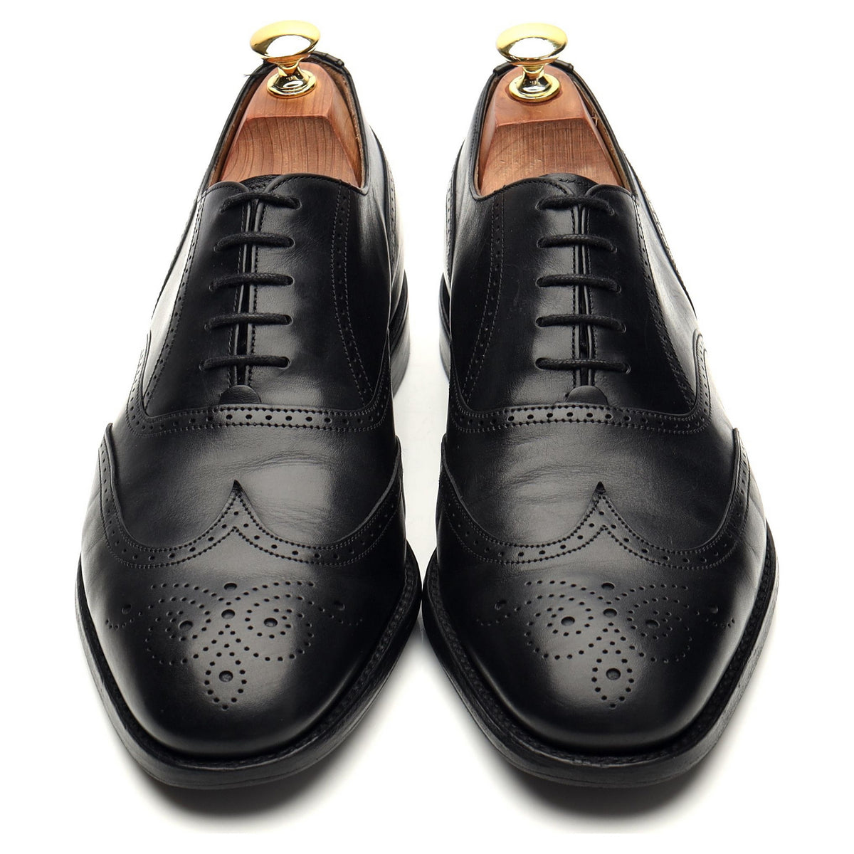&#39;PA020&#39; Black Leather Oxford Brogues UK 8 F