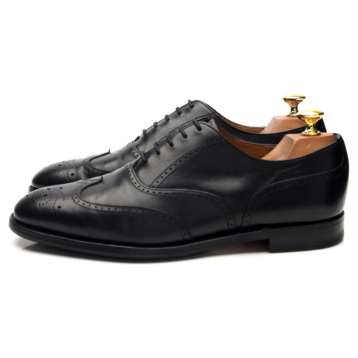 &#39;PA020&#39; Black Leather Oxford Brogues UK 8 F