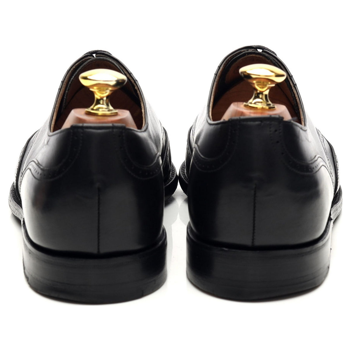 &#39;PA020&#39; Black Leather Oxford Brogues UK 8 F