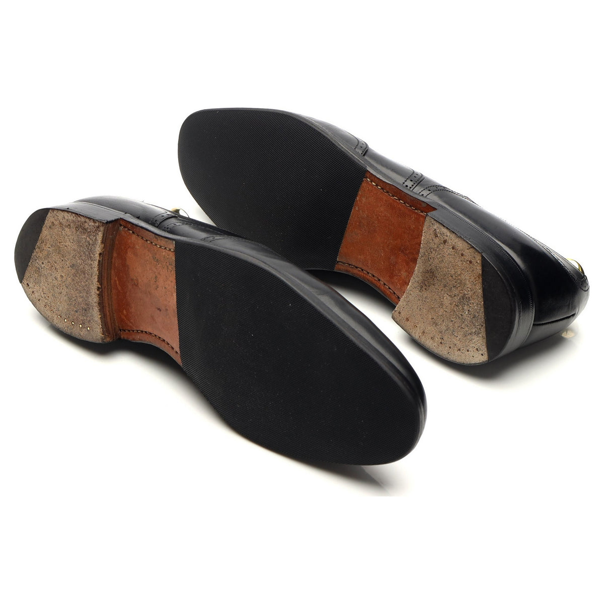 &#39;PA020&#39; Black Leather Oxford Brogues UK 8 F