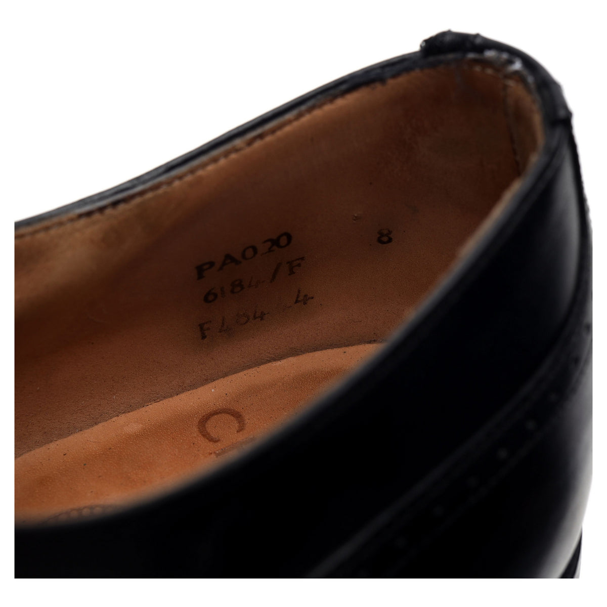 &#39;PA020&#39; Black Leather Oxford Brogues UK 8 F