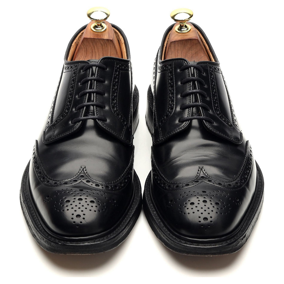 &#39;Grafton&#39; Black Leather Derby Brogues UK 7.5 F