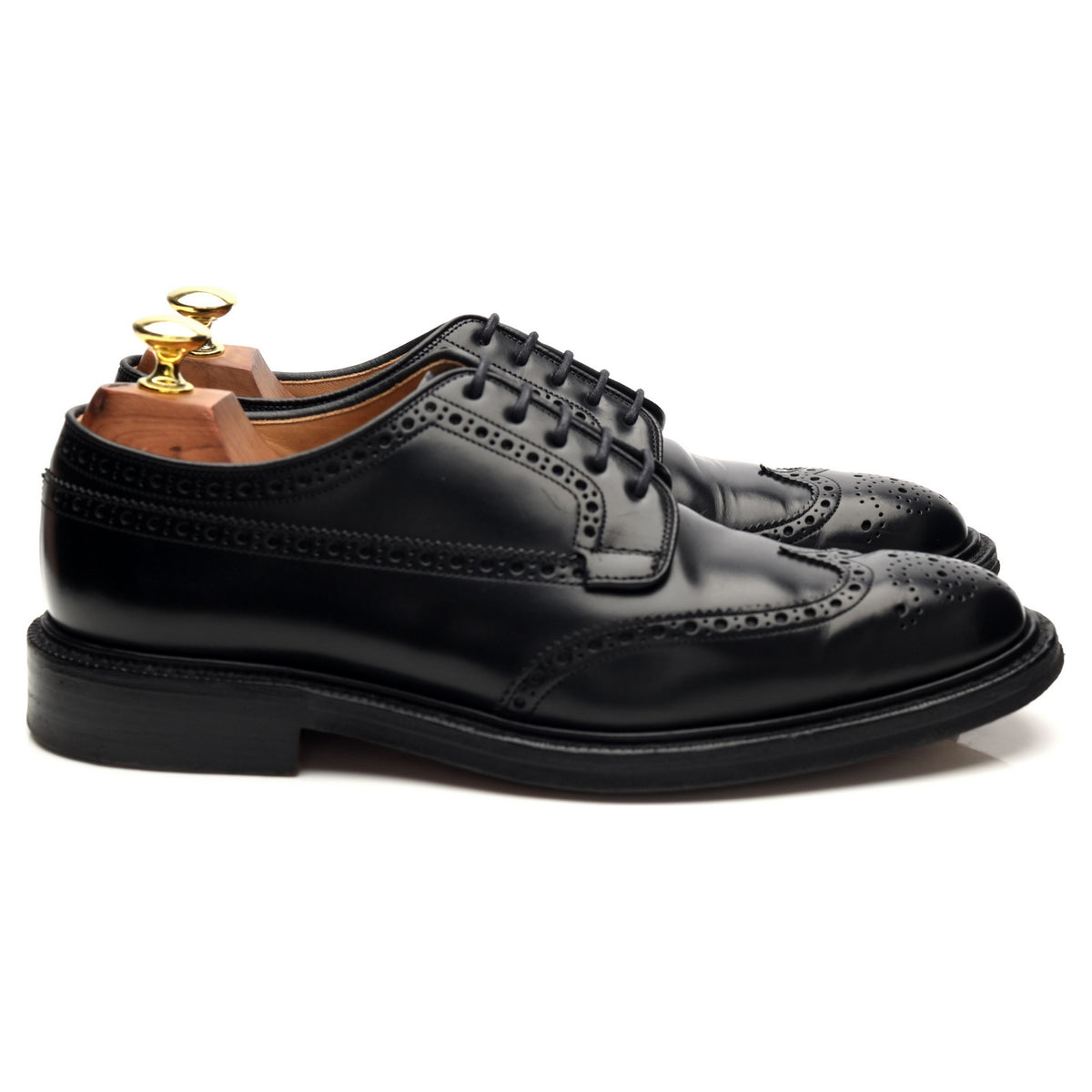 &#39;Grafton&#39; Black Leather Derby Brogues UK 7.5 F