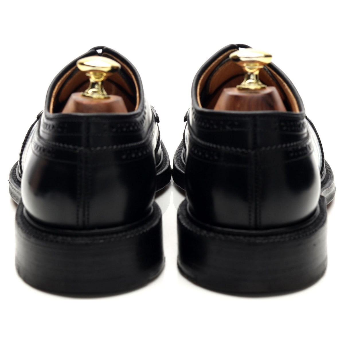 &#39;Grafton&#39; Black Leather Derby Brogues UK 7.5 F