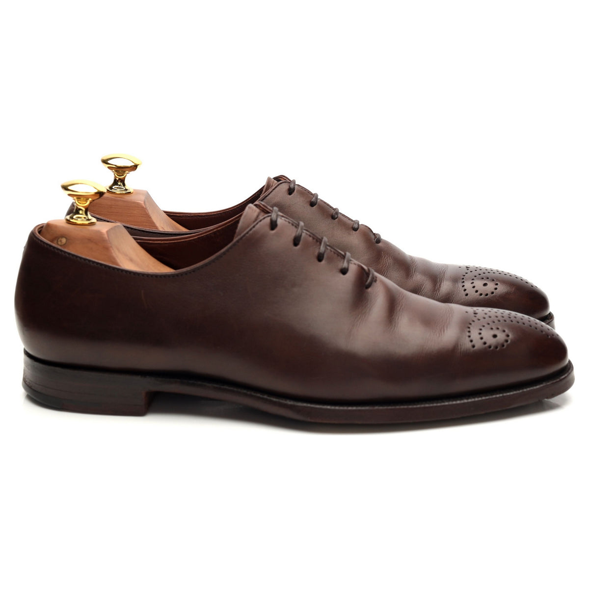 &#39;Weymouth&#39; Dark Brown Leather Wholecut Oxford UK 6 E