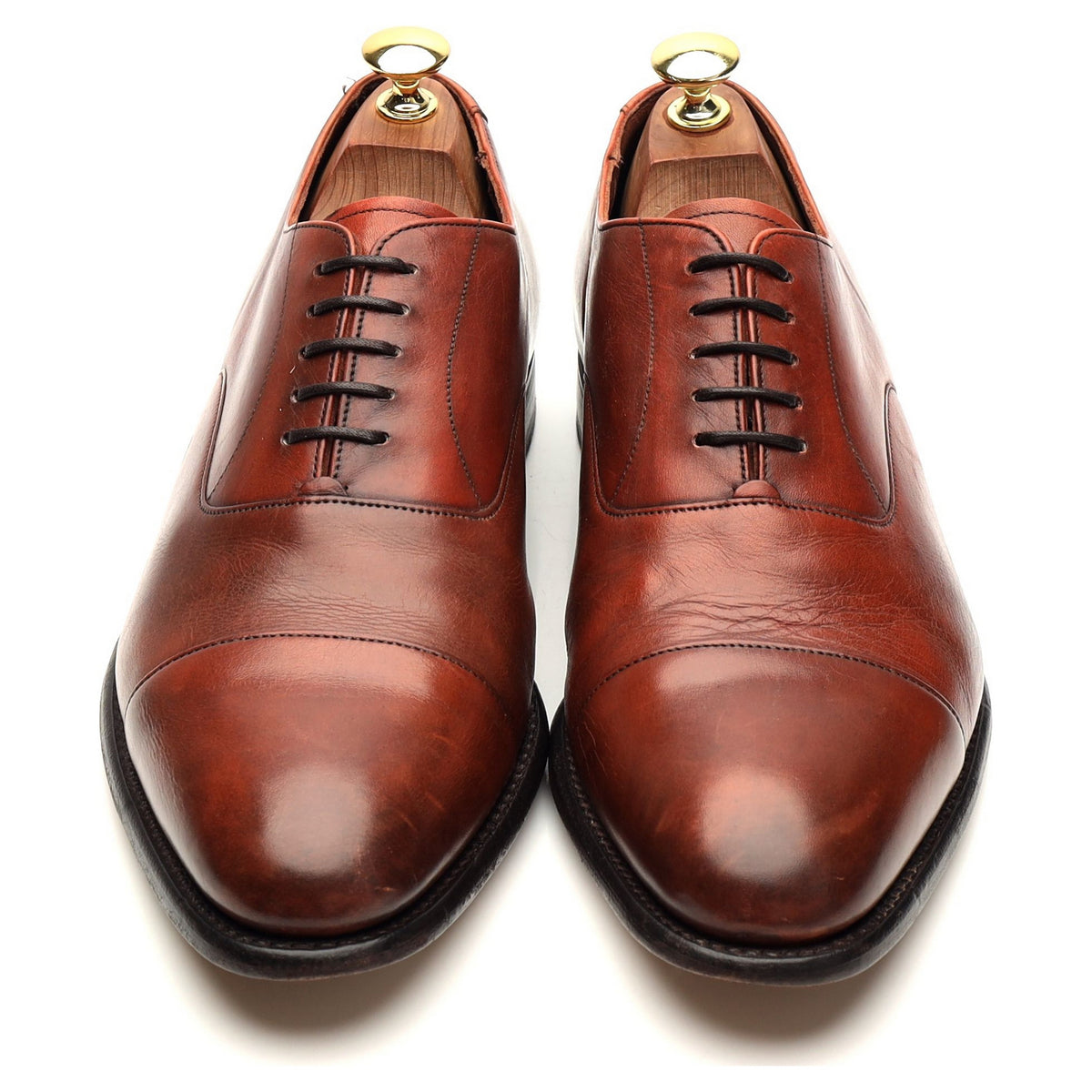 &#39;Churchill&#39; Tan Brown Leather Oxford UK 8 G