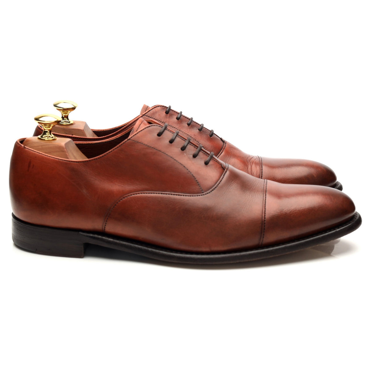 &#39;Churchill&#39; Tan Brown Leather Oxford UK 8 G