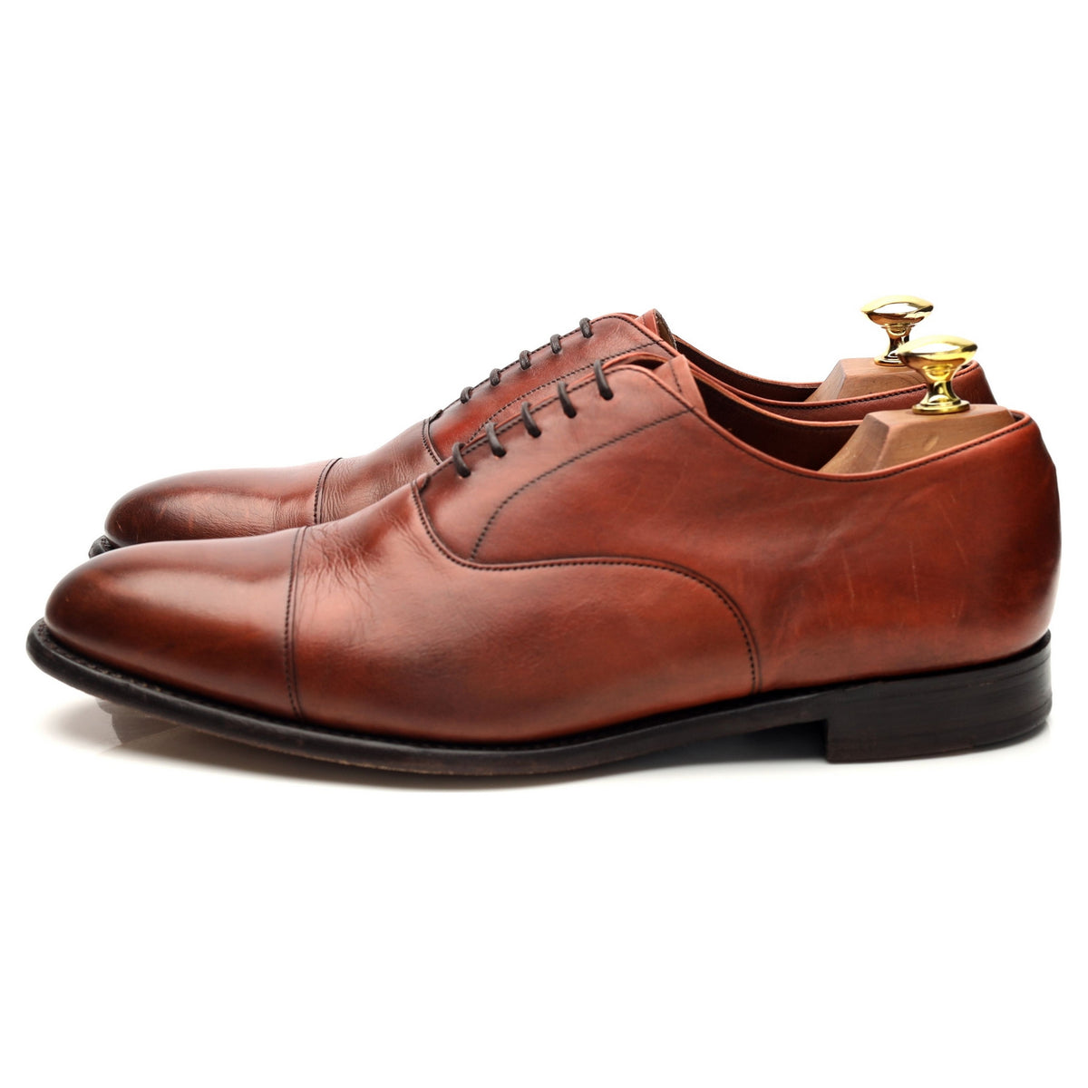 &#39;Churchill&#39; Tan Brown Leather Oxford UK 8 G