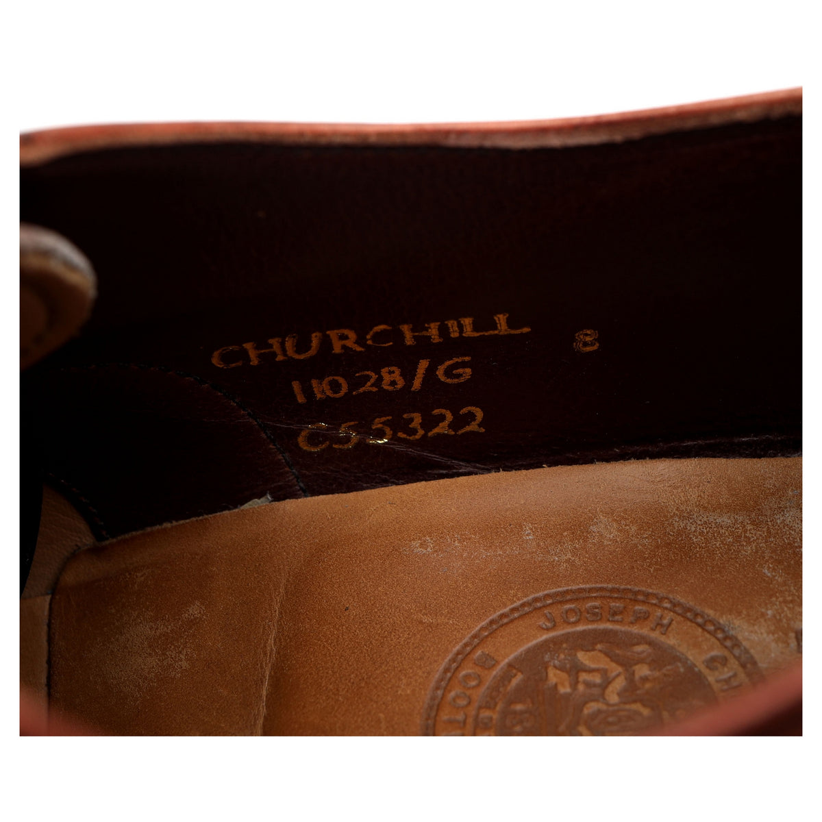 &#39;Churchill&#39; Tan Brown Leather Oxford UK 8 G