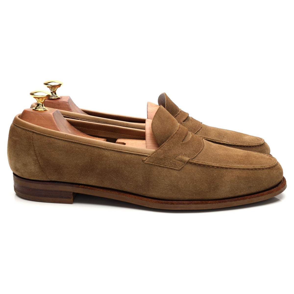 &#39;Duke&#39; Mushroom Brown Suede Unlined Loafers UK 9 E