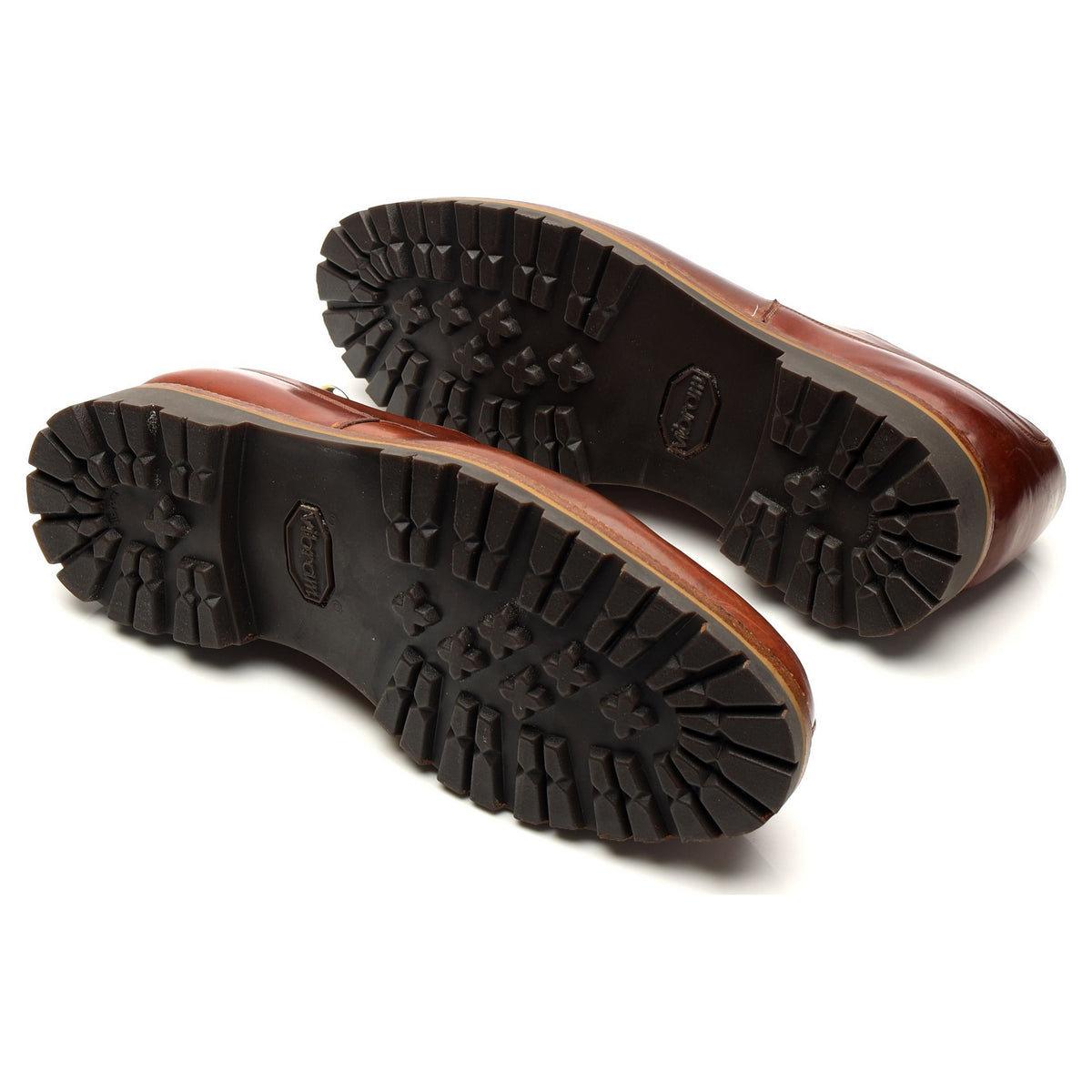 &#39;Singapore&#39; Ravello Brown Cigar Cordovan Leather Split Toe Derby UK 10.5