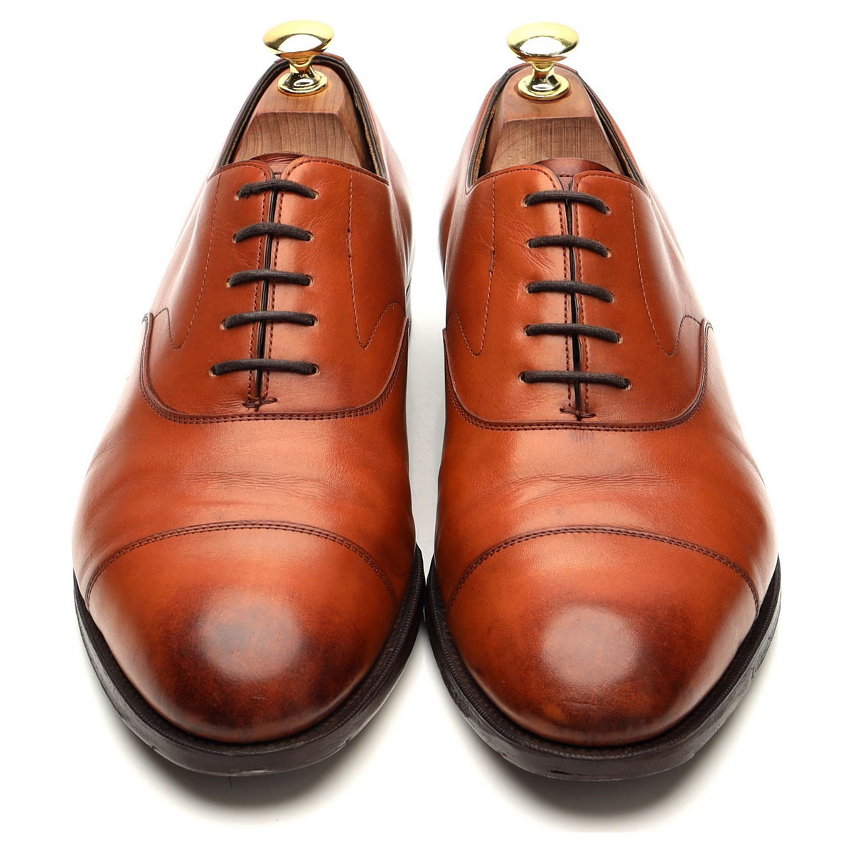 &#39;Chelsea&#39; Tan Brown Leather Oxford UK 8 F