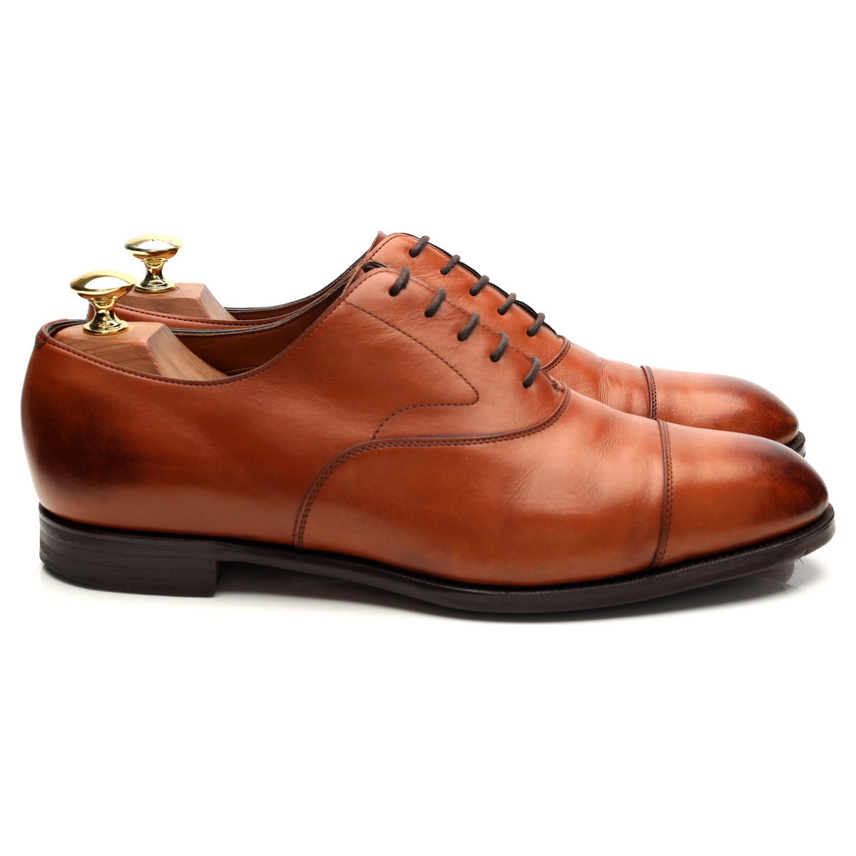 &#39;Chelsea&#39; Tan Brown Leather Oxford UK 8 F