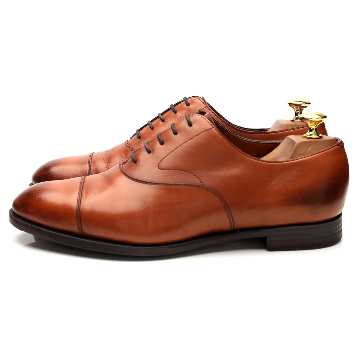 &#39;Chelsea&#39; Tan Brown Leather Oxford UK 8 F