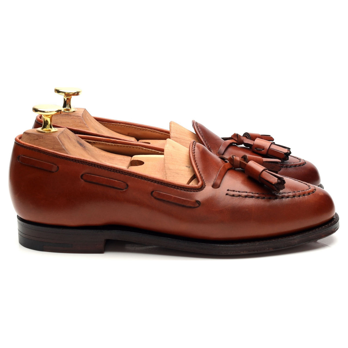Women&#39;s &#39;Naseby&#39; Tan Brown Leather Tassel Loafers UK 3 UK