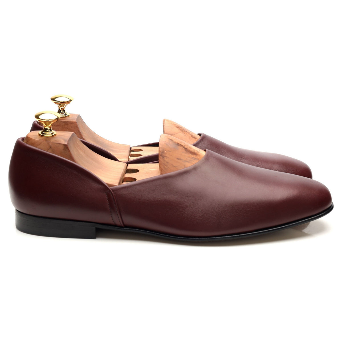&#39;Ajax&#39; Burgundy Leather Slippers UK 9 H