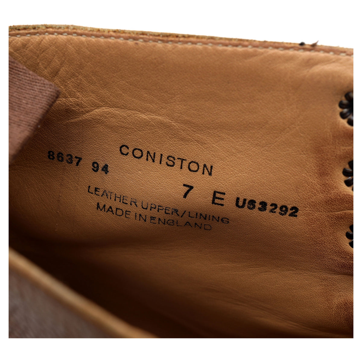 &#39;Coniston&#39; Tan Brown Grain Leather Boots UK 7 E