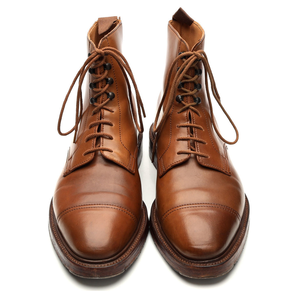 &#39;Harlech&#39; Brown Whiskey Cordovan Leather Boots UK 7 E