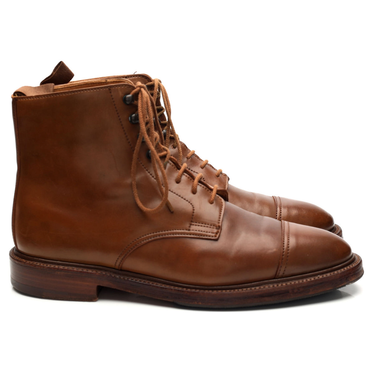 &#39;Harlech&#39; Brown Whiskey Cordovan Leather Boots UK 7 E