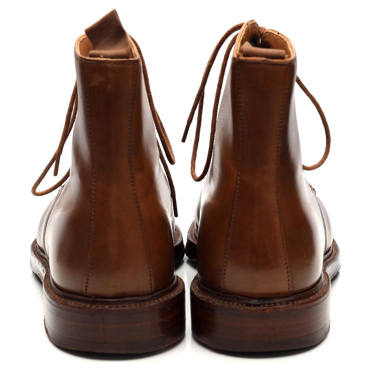 &#39;Harlech&#39; Brown Whiskey Cordovan Leather Boots UK 7 E