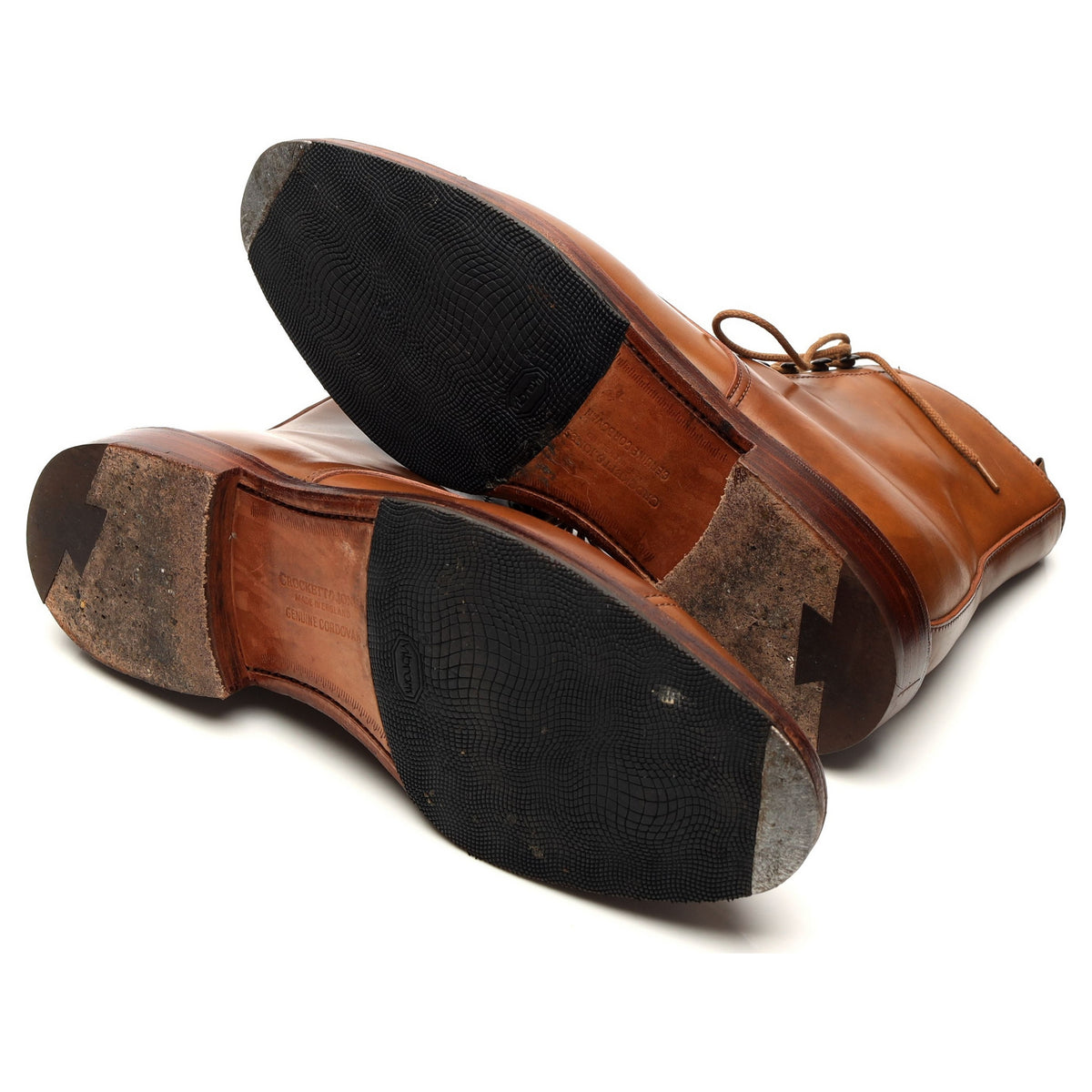 &#39;Harlech&#39; Brown Whiskey Cordovan Leather Boots UK 7 E