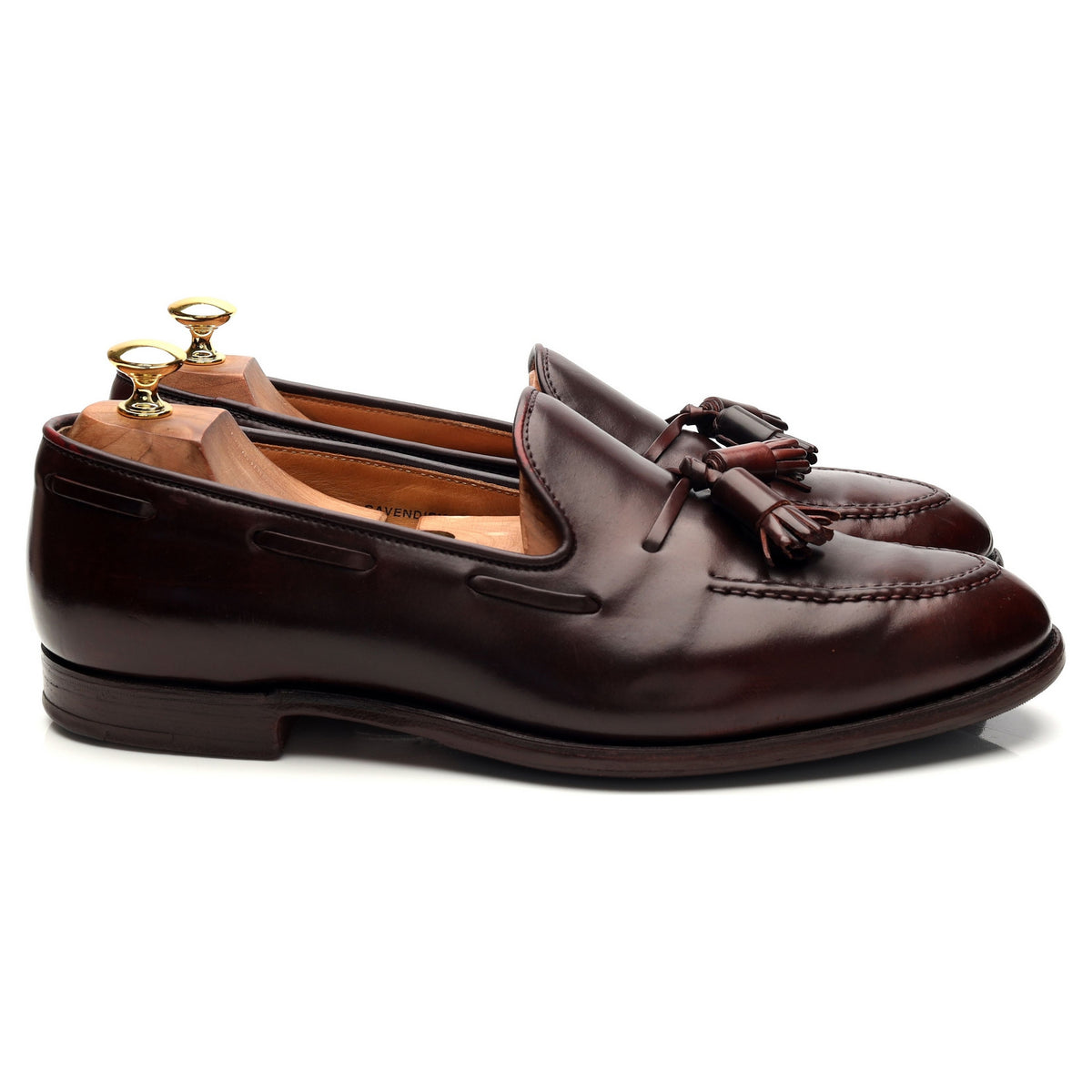&#39;Cavendish&#39; Burgundy Cordovan Leather Tassel Loafers UK 10 E
