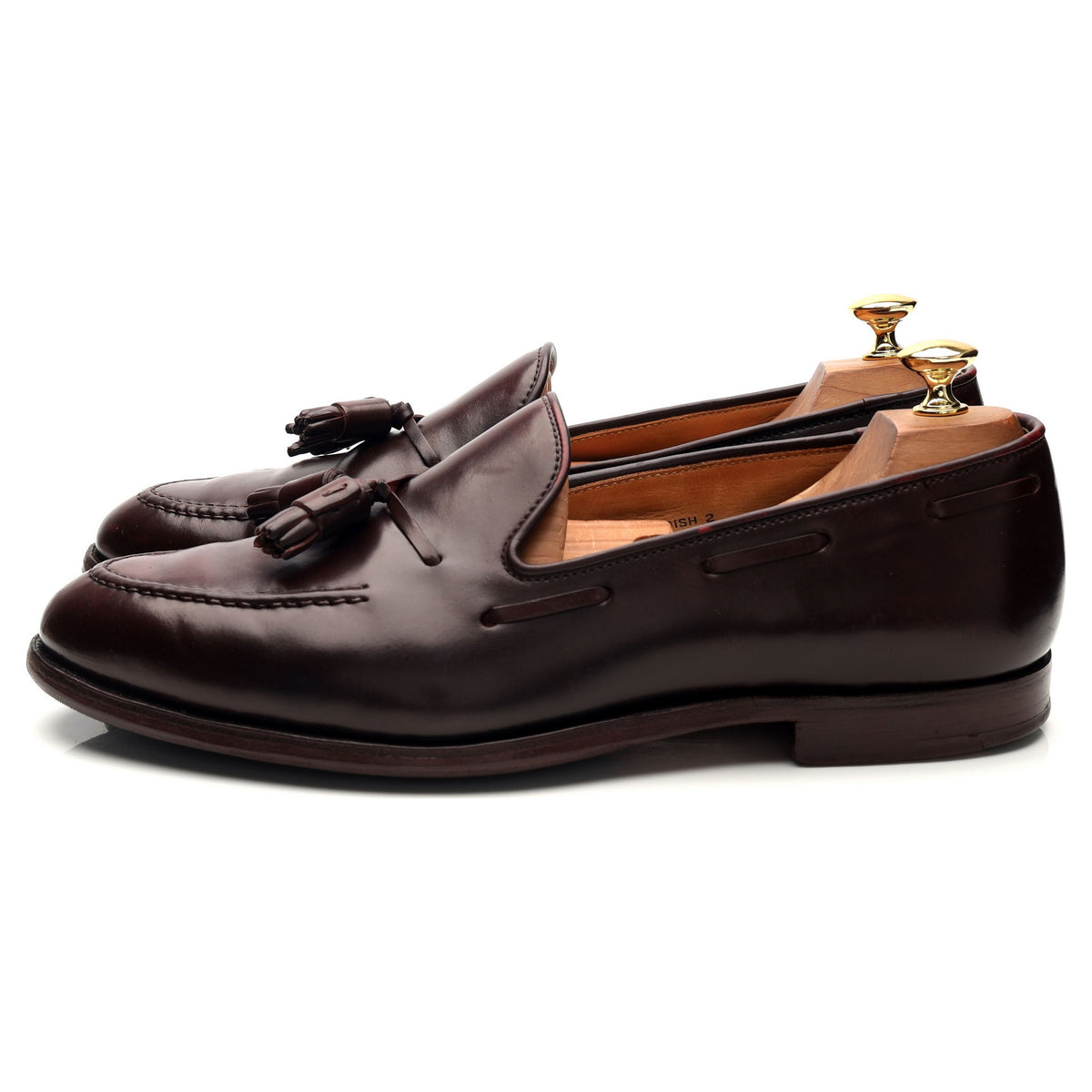 &#39;Cavendish&#39; Burgundy Cordovan Leather Tassel Loafers UK 10 E