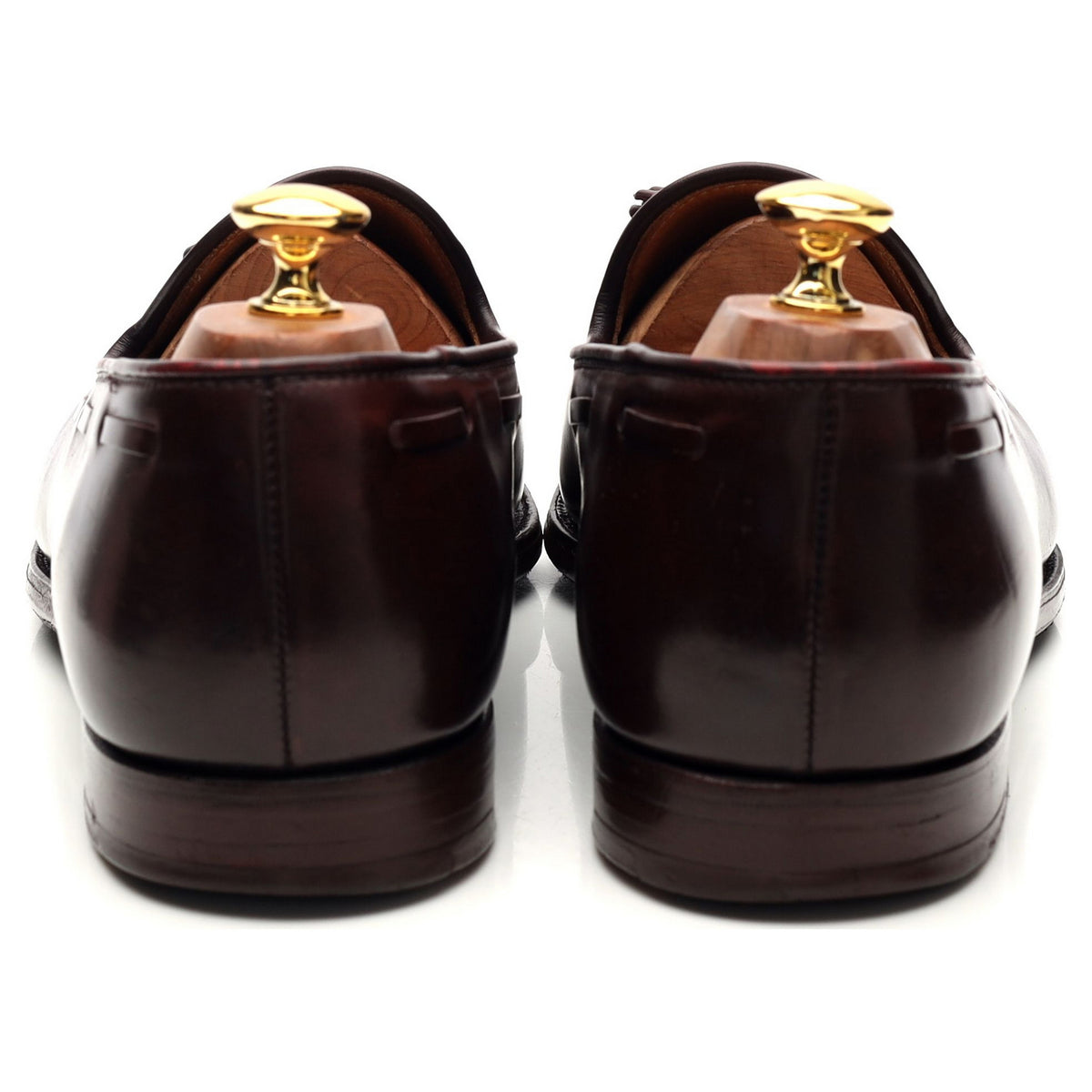 &#39;Cavendish&#39; Burgundy Cordovan Leather Tassel Loafers UK 10 E