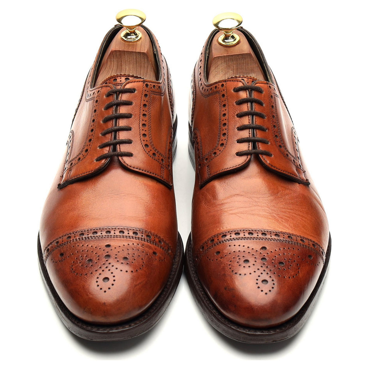 &#39;Union II&#39; Tan Brown Leather Derby Brogues UK 8 F